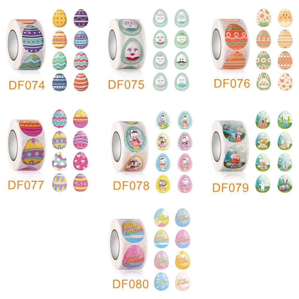 Cuộn 500 Nhãn Dán Trang Trí Bánh Kem In Chữ Happy Easter