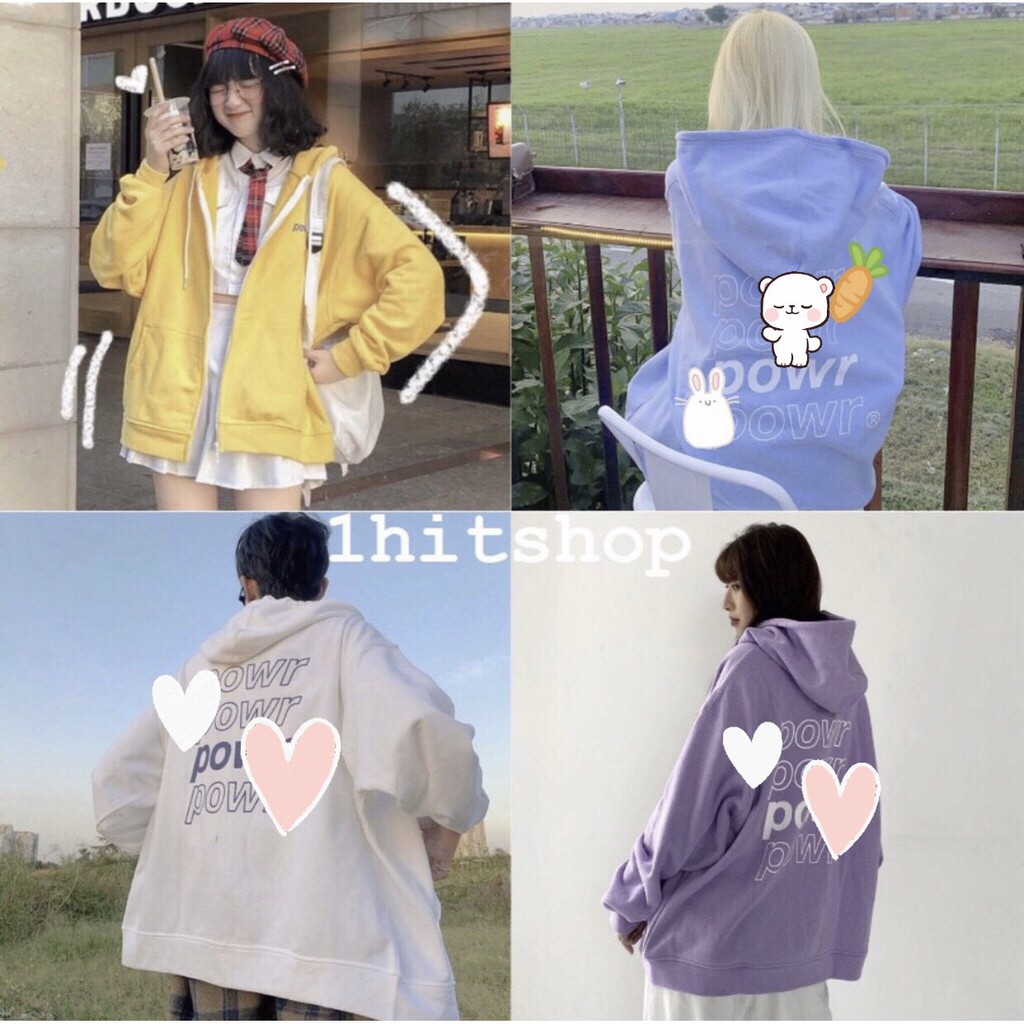 Áo KHOÁC Hoodie PO.WR. 5 Màu Ulzzang Unisex 1hitshop | BigBuy360 - bigbuy360.vn