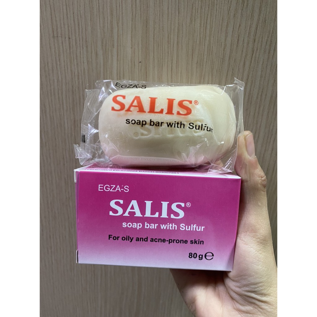 Bánh xà phòng SALIS soap bar giúp loại bỏ nhờn và bụi bẩn 80g