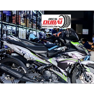 Tem Trùm Exciter 150 Cá Mập Xanh Bạc Đen