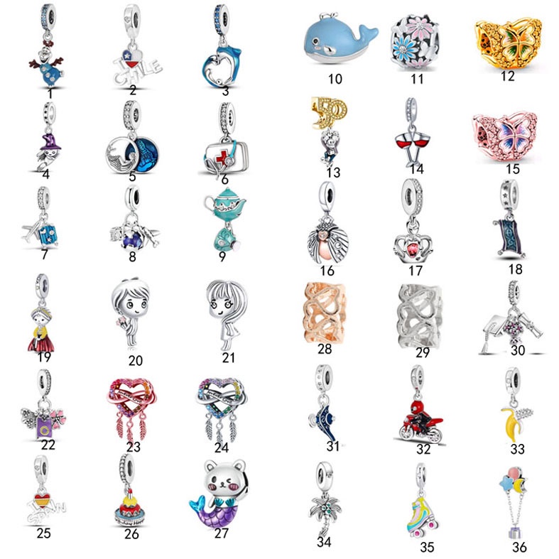 Pandora's new goldfish seafood series summer DIY crystal beaded bracelet accessories to send girlfriend charm big hole beads