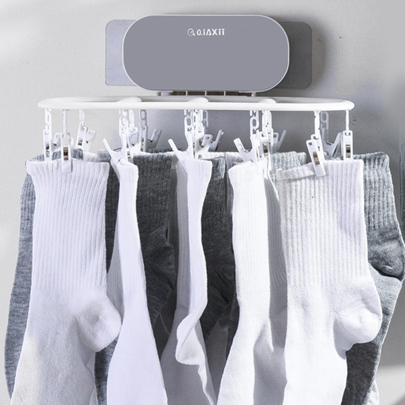 Giá Đỡ Phơi Đồ Lót / Vớ / Đồ Lót Gắn Tường Siêu Dính Có Thể Gập Lại Đa Năng