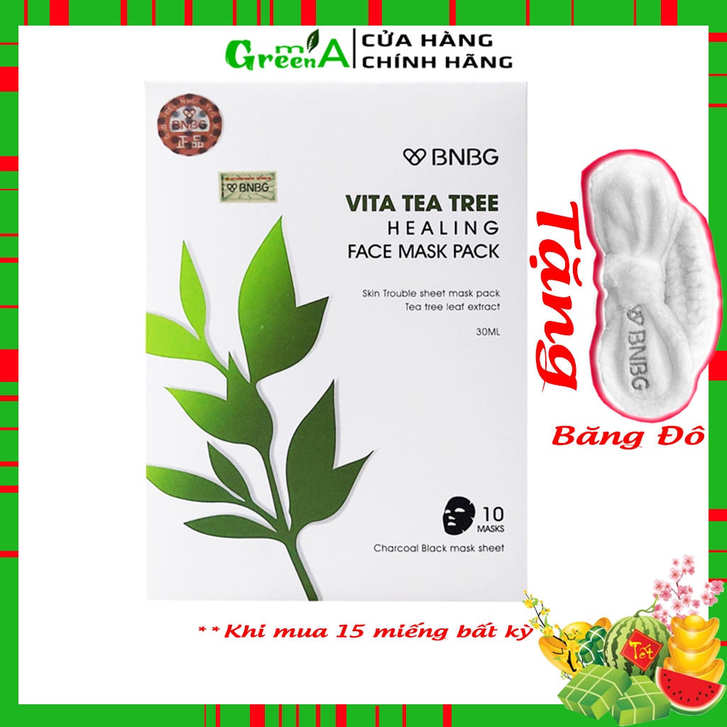 BNBG Mặt Nạ Tràm Trà [HỘP 10 MIẾNG] BNBG Vita Tea Tree Healing Face Mask Pack [NHẬP KHẨU CHÍNH HÃNG