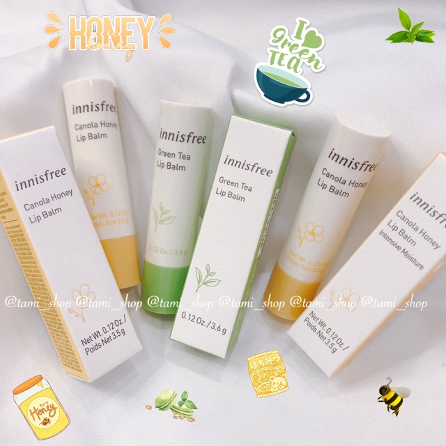 Son Dưỡng Môi Innisfree Green Tea &amp; Canola Honey Lip Balm