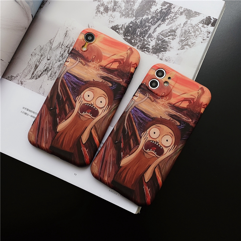 Ốp điện thoại mềm hình Morty kiểu tranh sơn dầu cho iPhone 7/8 Plus/X/XS/XR/XS MAX/11/11 PRO/11 Pro MAX/12 Pro max | BigBuy360 - bigbuy360.vn