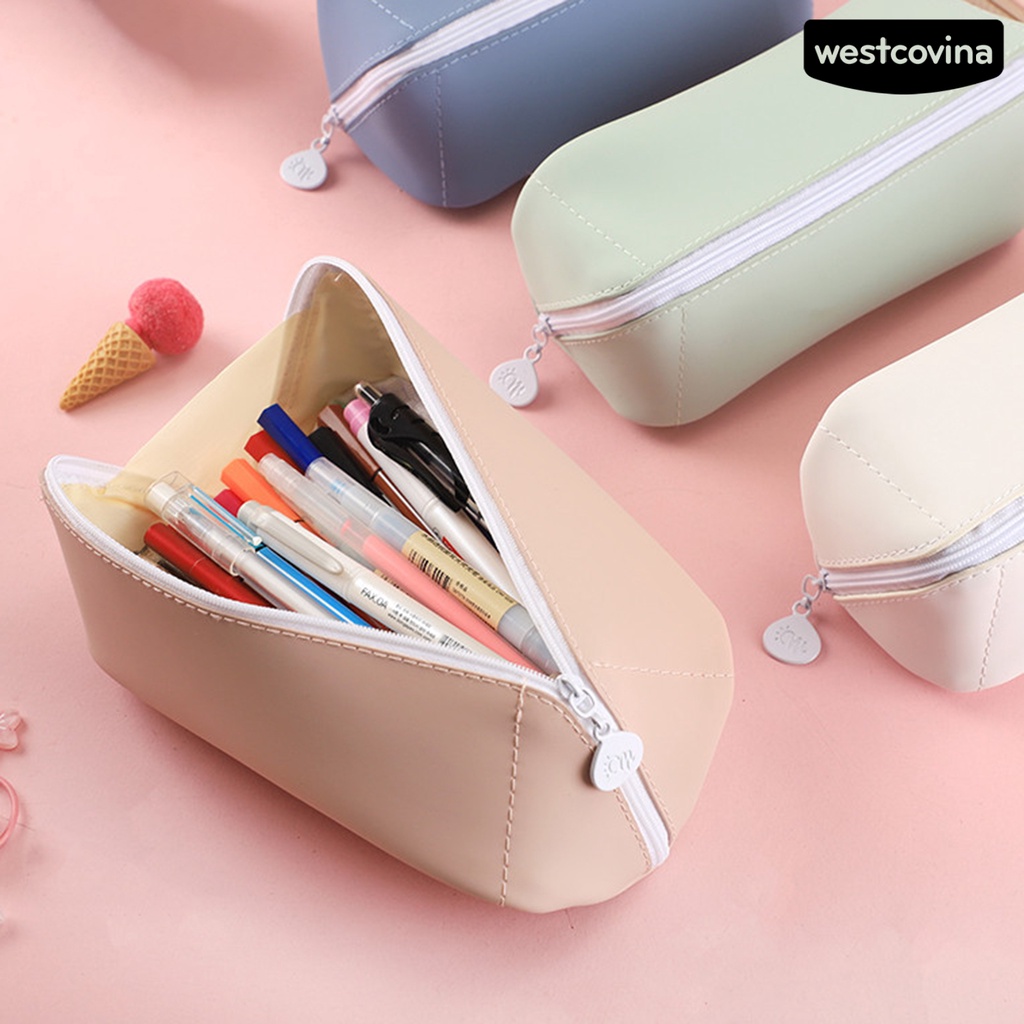 [Hot]✍Túi Đựng Bút Đa Năng Giả Da Thời Trang Xinh Xắn