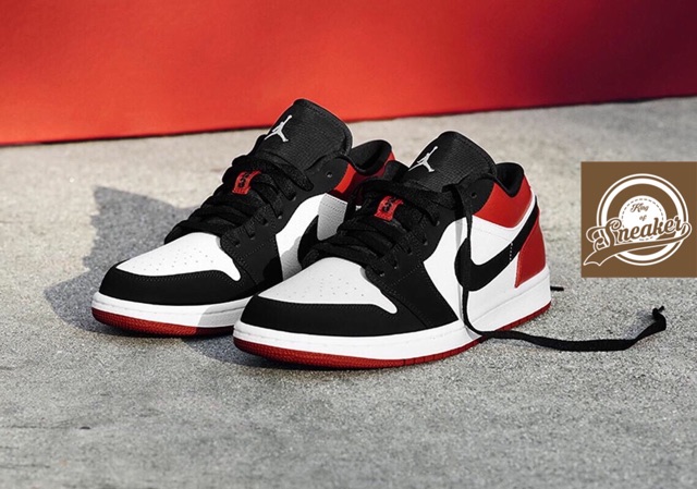 Giầy Air Jordan 1 Black Toe thấp cổ (low) cổ thấp đỏ trắng thời trang nam, nữ thể thao 2020 👡Tốt nhất NEW new . ^ ! " '