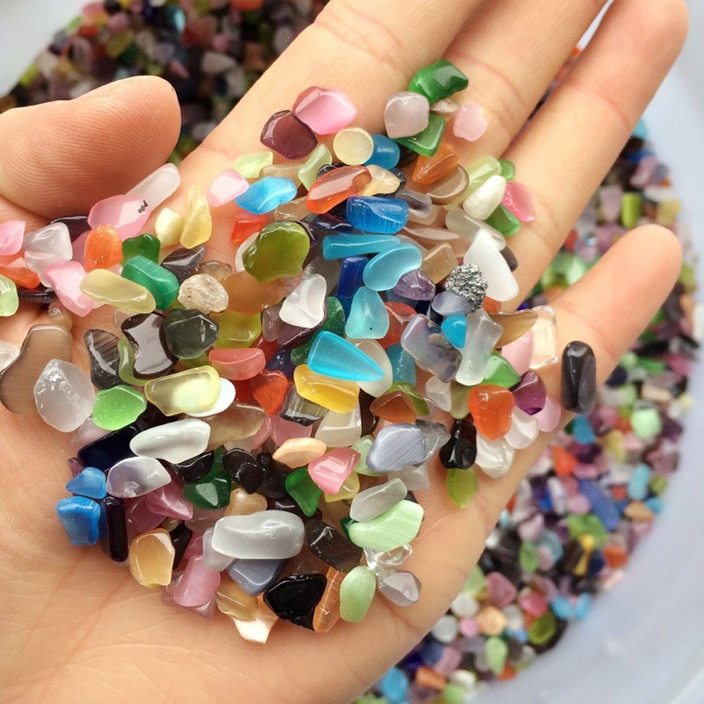 Gói 100g viên đá màu tự nhiên trang trí bể cá