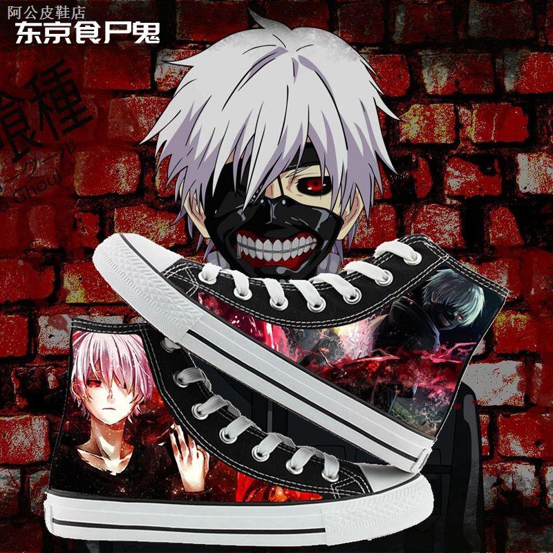 Giày Thể Thao Vải Bạt Cổ Cao In Hình Tokyo Ghoul Phong Cách Nhật Bản Cho Nam Nữ