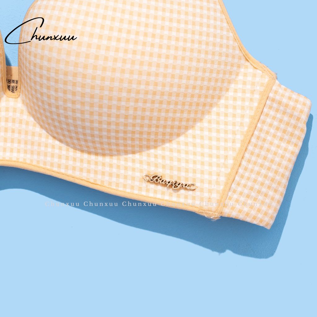 Áo ngực đệm mỏng CHUNXUU, thiết kế kẻ caro trẻ trung, không gọng thoáng khí- AV12