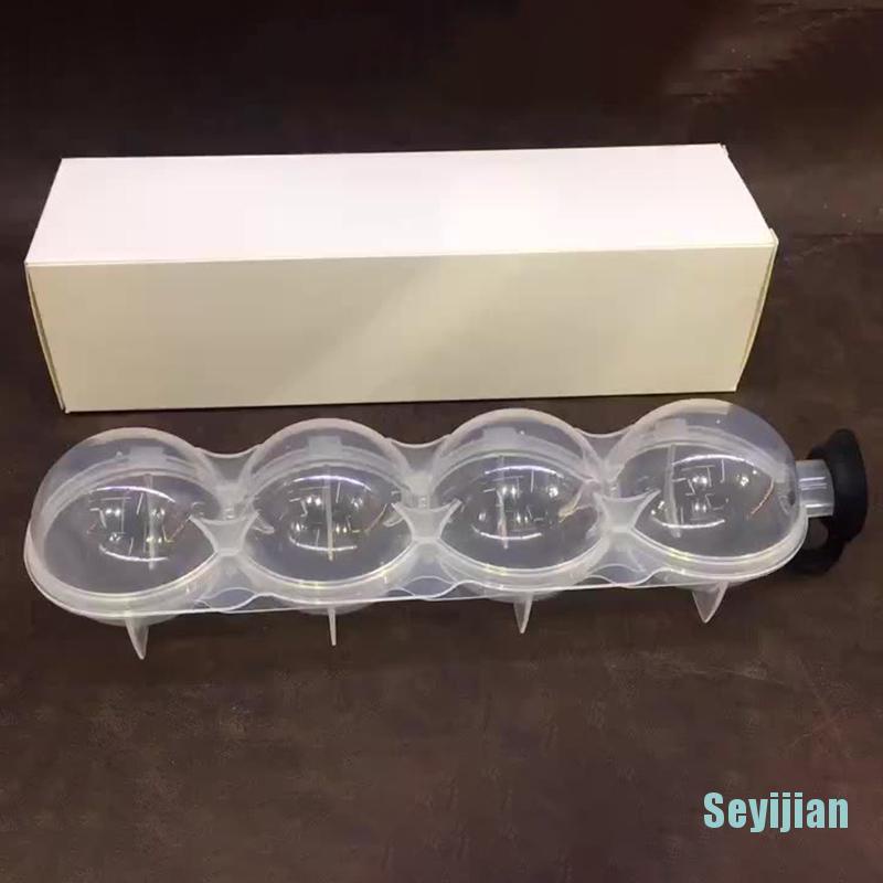 Khuôn làm đá viên 4 ngăn bằng silicon mềm cấp thực phẩm tiện dụng
