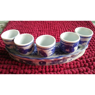 bộ kỷ thờ bát tràng màu xanh