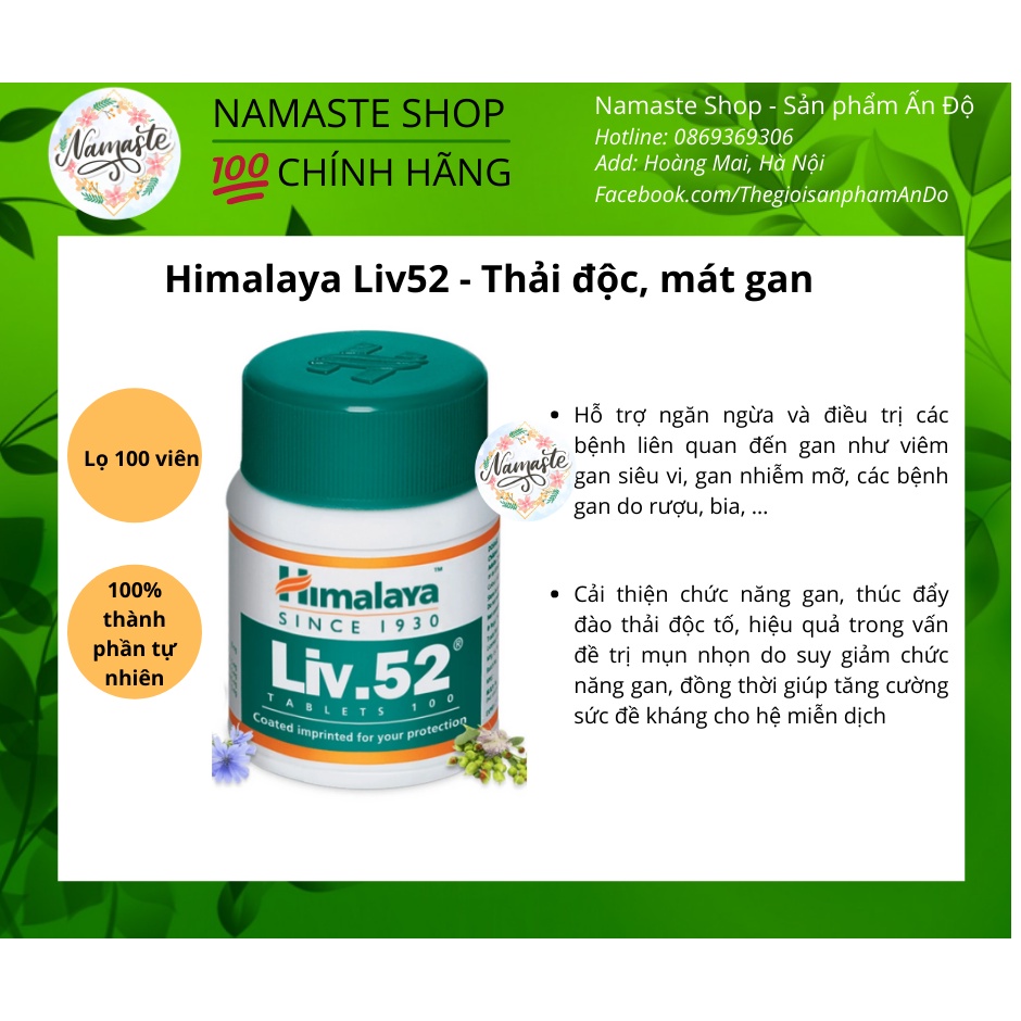 Himalaya Liv52 - Detox thải độc gan, mát gan, sạch mụn