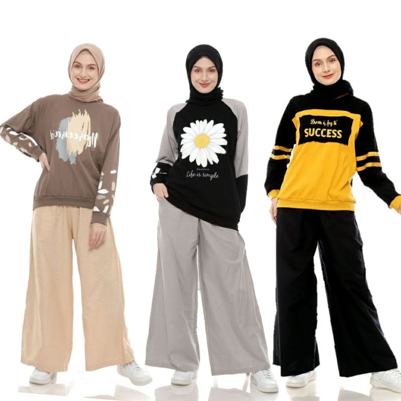 One SET Áo Sơ Mi Phối Quần Culottes Thời Trang Trẻ Trung Cho Nữ