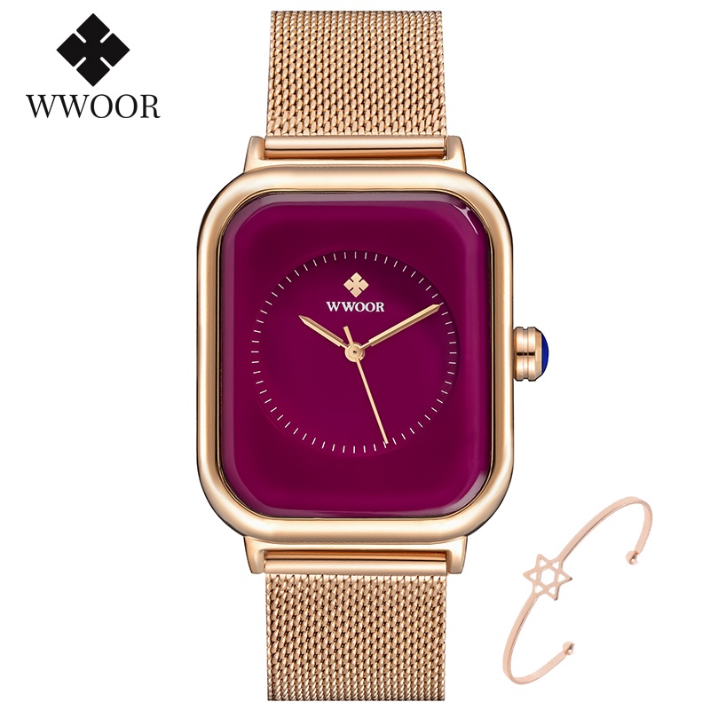 Đồng Hồ Đeo Tay Chống Nước WWOOR Xfcs-8873W Kiểu Dáng Sang Trọng Dành Cho Nữ