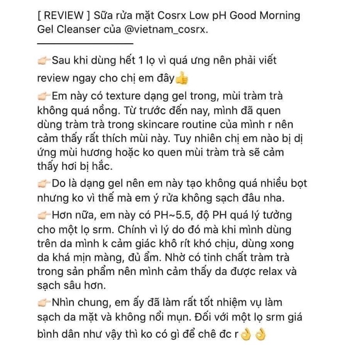 SỮA RỬA MẶT COSRX LOW PH GOOD MORNING