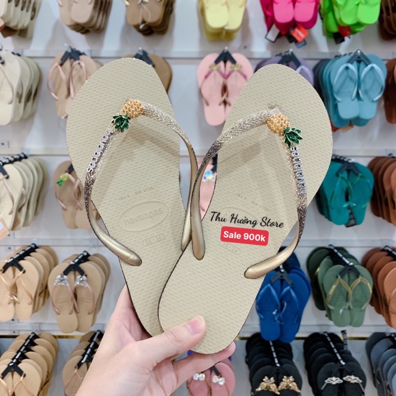 Dép HVN Kim tuyến viền loang Kem mix thơm nhỏ