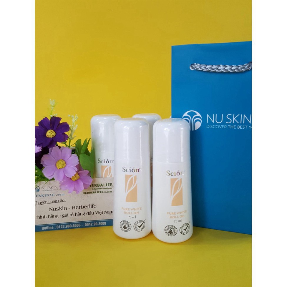 Lăn khử mùi Scion Nuskin Pure White Roll On, Lăn nách Scion 75ml chính hãng Mỹ