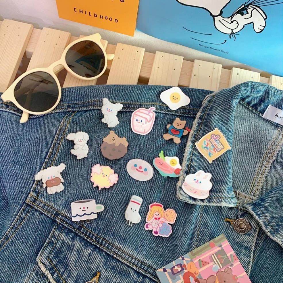 💕Sticker  balo, cặp, túi đeo dễ thương - Huy hiệu gấu thỏ dán - PK009💕