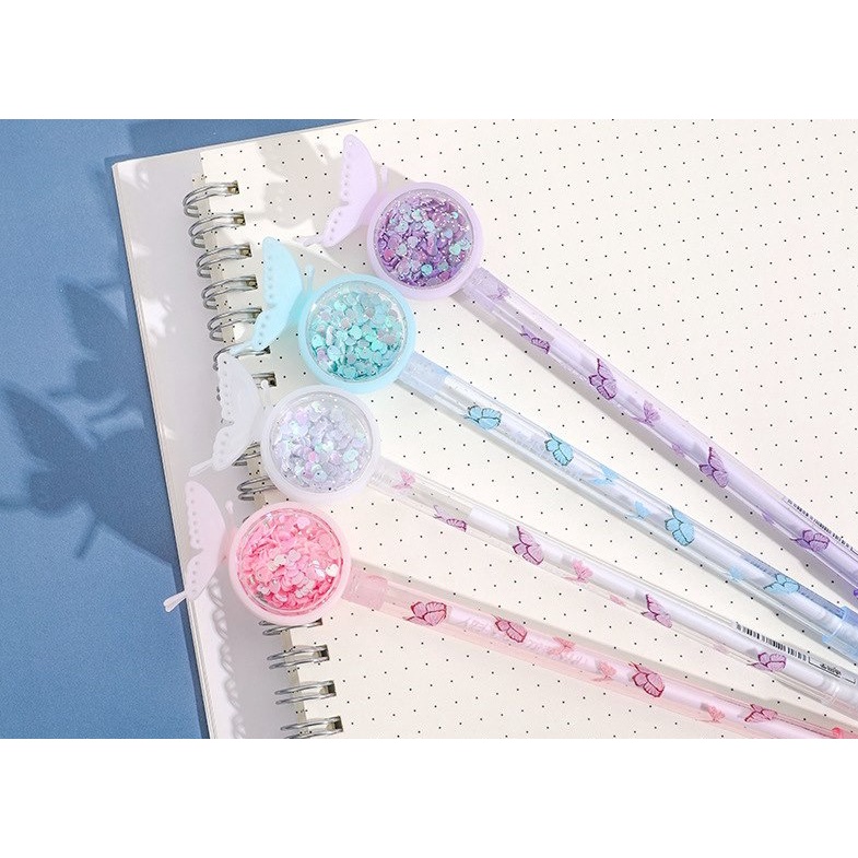 Bút nước (gel) cánh bướm kim sa lấp lánh