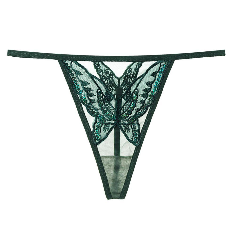 Quần Lót Lọt Khe Lưng Thấp Phối Lưới Trong Suốt Thêu Họa Tiết Bướm WMES15H Quyến Rũ