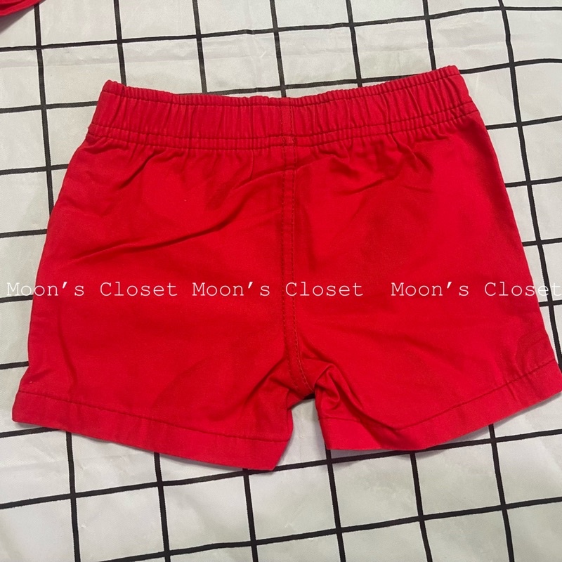 Quần short đỏ trơn Carter size 3m-24m (form to 6-16kg)