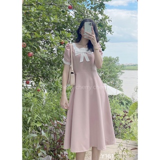 váy cổ nơ dáng xòe Y161