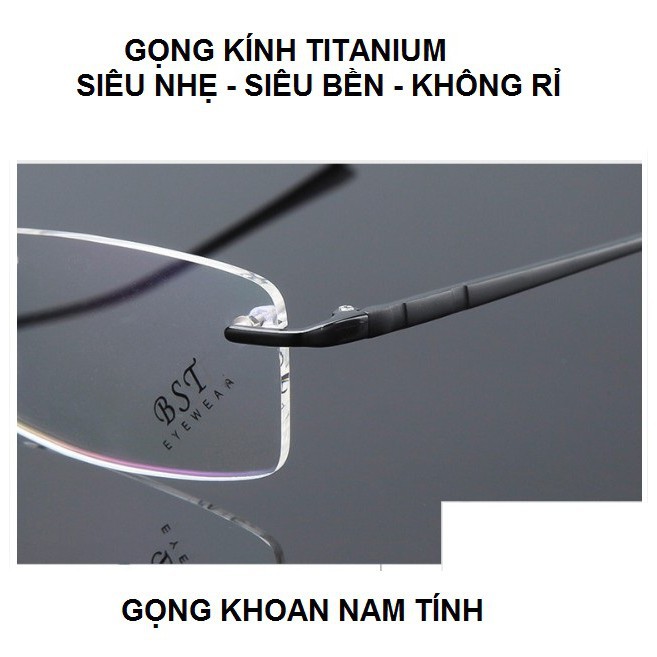 HÀNG CAO CẤP -  Gọng kính titan cao cấp thay mắt nam giới gọng khoan thể thao nam tính  - Hàng Cao Cấp