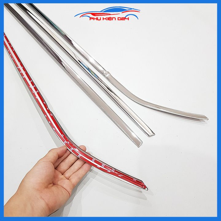 Bộ nẹp viền chân kính inox Attrage 2015-2016-2017-2018-2019-2020-2021-2022-2023