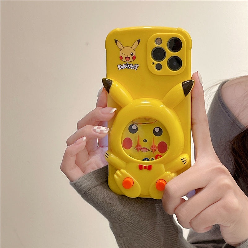Ốp Điện Thoại Hình Máy Chơi game Ba Chiều Pikachu Cho Iphone 7 / 7plus / 8 / 8plus / x / xs / se / xr / 11 / 12 / 13 / pro / max
