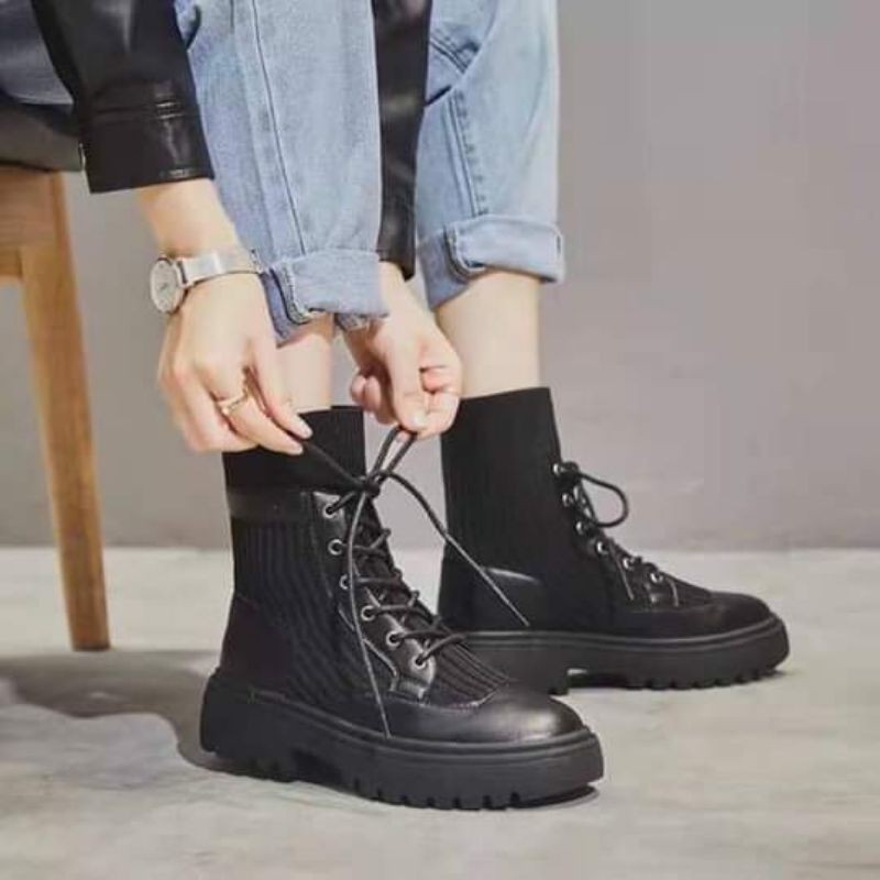 [CHÁY HÀNG] Giày Boots cổ chun da lộn