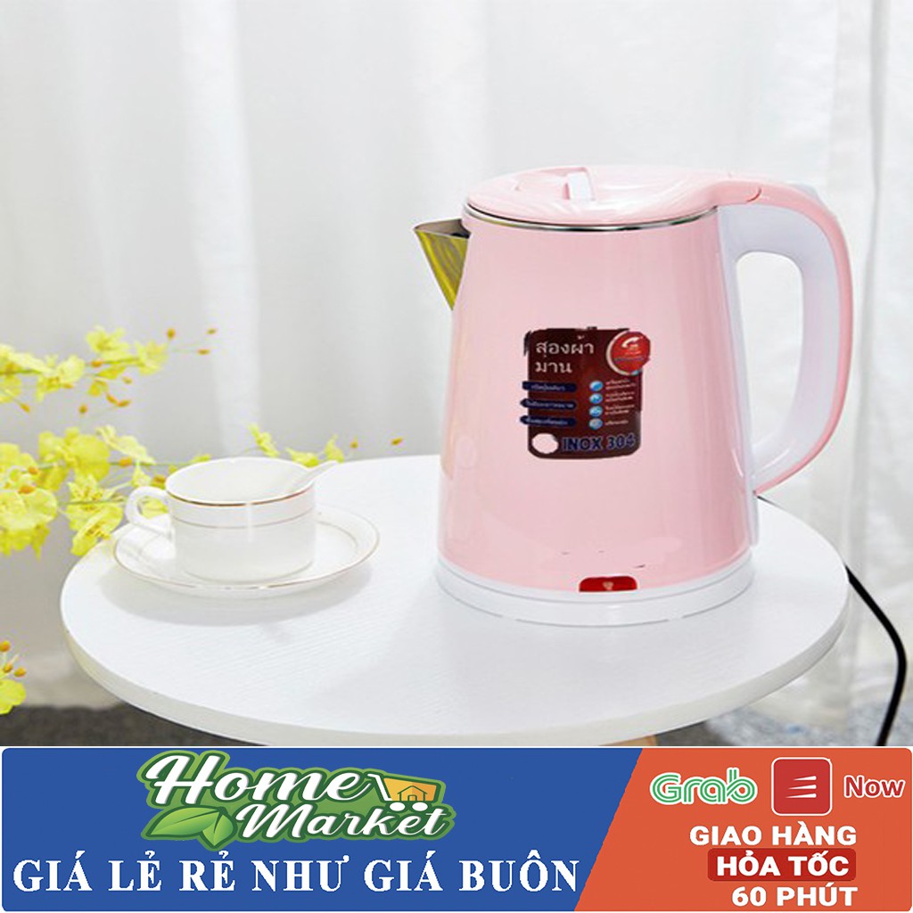 [ Xả Lỗ ] Ấm Siêu Tốc Thái Lan 2 Lớp Bình 2.5 Lít Chống Nóng, Chống Giật ,Tự Động Ngắt Khi Sôi