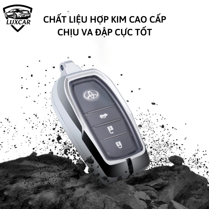 Ốp Khóa Hợp Kim + TPU TOYOTA Cao Cấp LUXCAR Cho Xe TOYOTA 04 ( FORTUNER 17-20, INNOVA 17-20, HILUX, CAMRY 15-18,...)