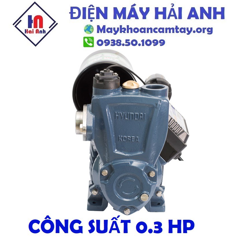 Máy bơm nước đẩy cao và tăng áp tự động Hyundai HD200A cảm biến thông minh, trợ lực nước yếu, BH chính hãng 6 tháng