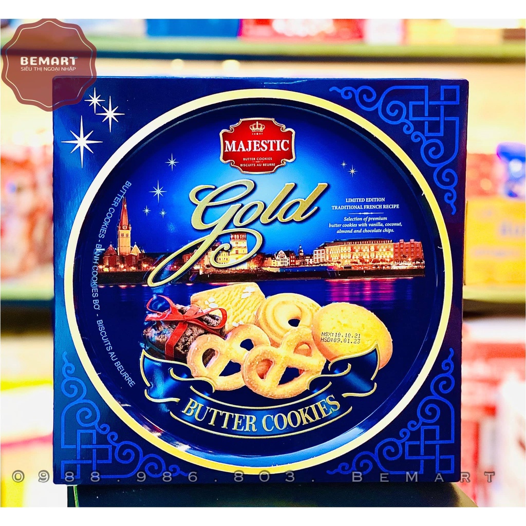 Bánh quy thiếc Cookies Majestic Gold 681g