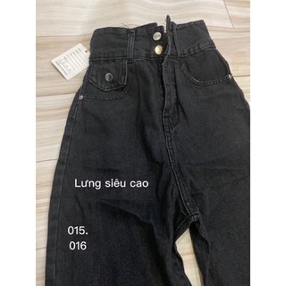 Quần bò cạp cao 2 cúc túi trước