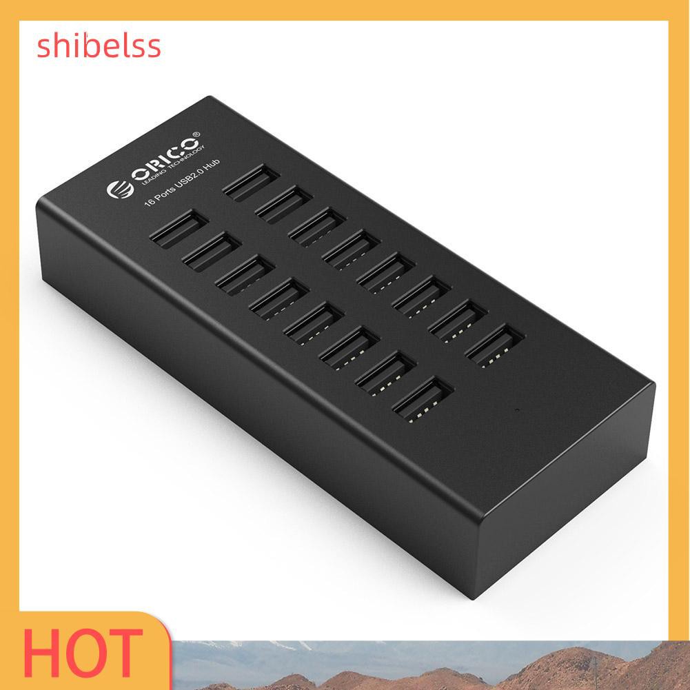 Shibelss ORICO H1613 16 Port USB 2.0 HUB USB Charging Splitter Dock w/ Power Adapter