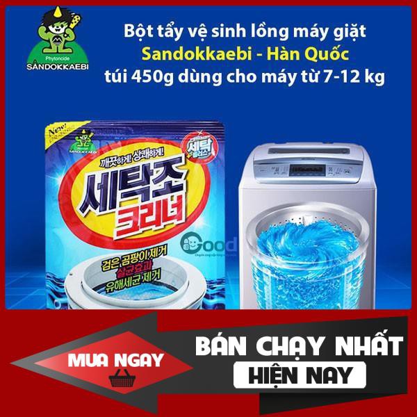 Bột Tẩy Lồng Máy Giặt Làm Trắng Khử Khuẩn Hàn Quốc 450Gr - chất vệ sinh loại bỏ cặn bẩn máy giặt