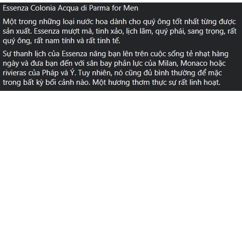 Bi K Shop - Nước hoa nam Essenza di Colonia Acqua di Parma [Mẫu thử] | BigBuy360 - bigbuy360.vn