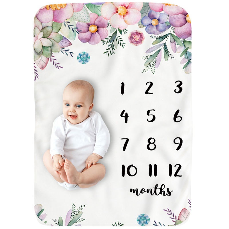 Chăn Flannel Mềm Mại In Hoa Dùng Làm Đạo Cụ Chụp Ảnh Cho Bé Sơ Sinh