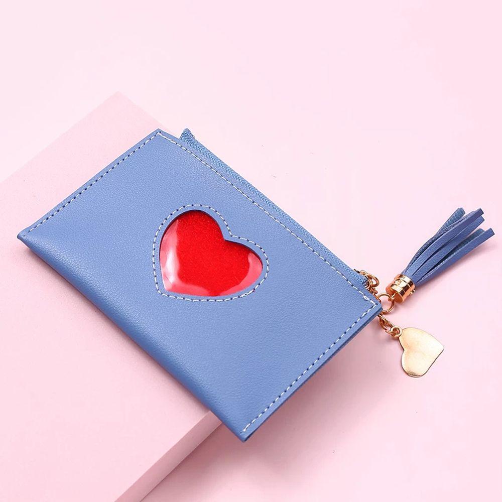 Ví Da PU Hai Mặt Có Khóa Kéo Đựng Tiền Xu Và Thẻ Tiện Dụng Cho Bạn Gái