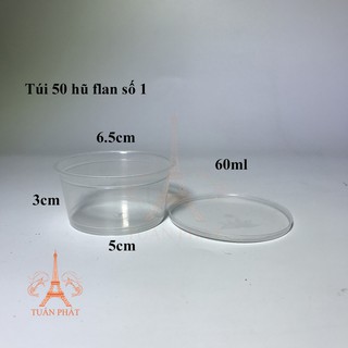 Túi 50 hũ bánh flan số 1 60ml