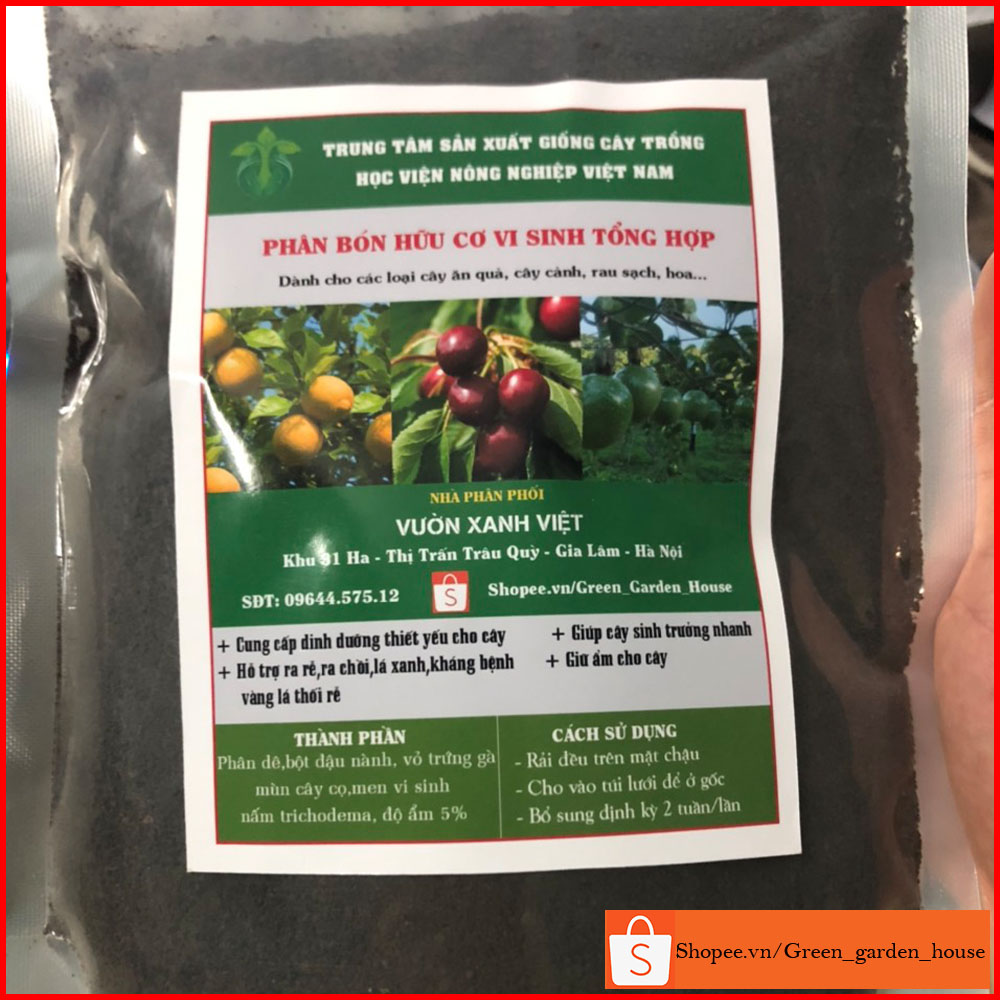 Phân bón hữu cơ vi sinh tổng hợp cung cấp dinh dưỡng cho cây phát triển nhanh tươi tốt -Vườn Xanh Việt