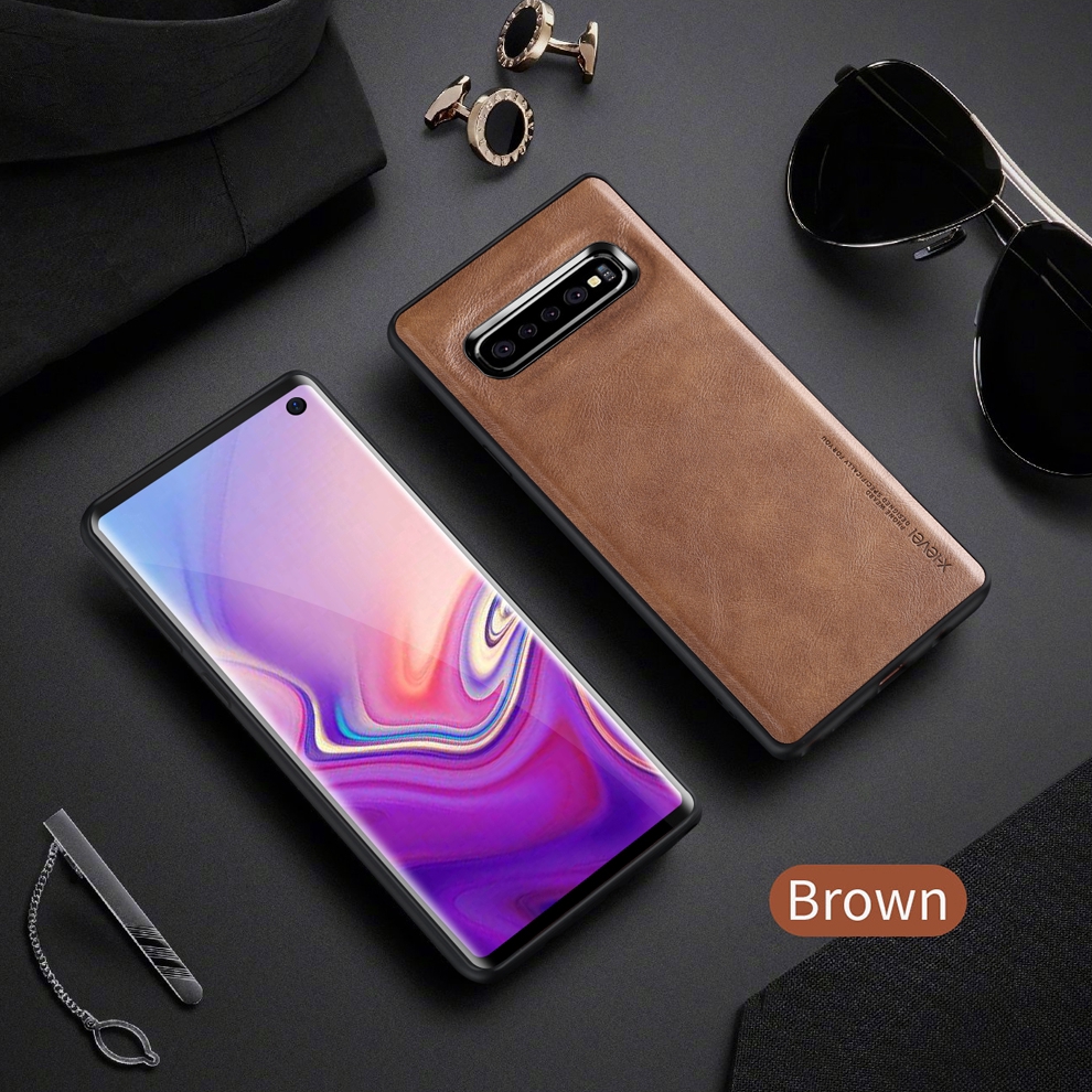 Ốp điện thoại bằng silicon mềm kết hợp da PU dành cho Samsung Galaxy S10 / S10 Plus / S10E | BigBuy360 - bigbuy360.vn