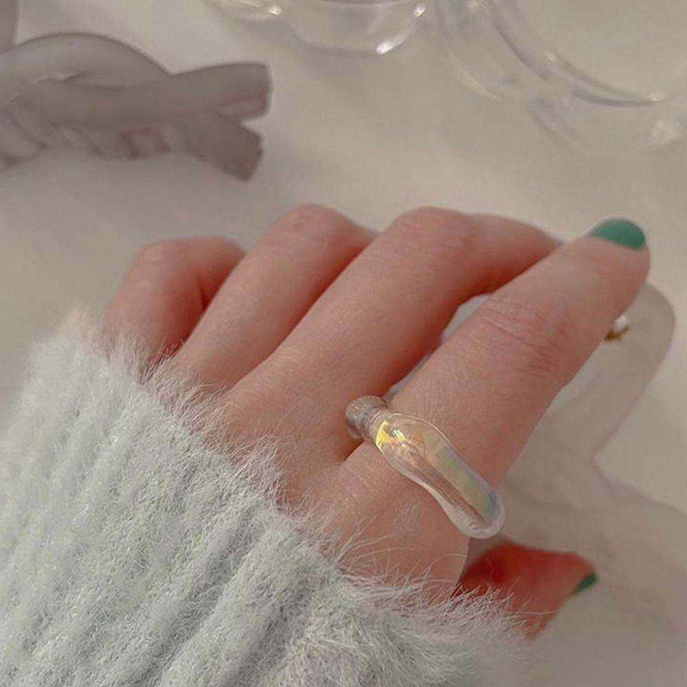 Nhẫn Màu Trong Suốt Độc Đáo Phong Cách Punk Cho Nữ