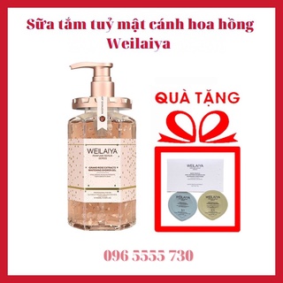 Sữa tắm WEILAIYA, Sữa tắm tủy mật hoa hồng DAMASK WEILAIYA Trắng sáng mịn màng làn da 450ml