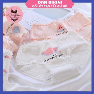 Quần Lót Nữ Cotton gân tăm siêu co giãn mỏng mát tôn dáng dễ thương Dưa hấu mã 692