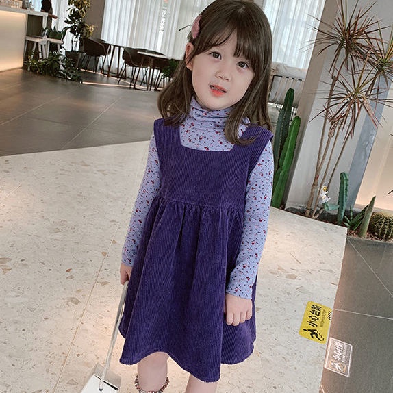 Đầm nhung thời trang mùa thu hàn quốc dành cho bé gái