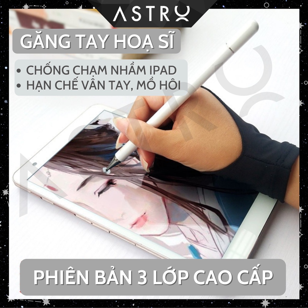 [Chống chạm nhầm] Găng tay hoạ sĩ hỗ trợ vẽ trên iPhone, iPad, Android, Wacom