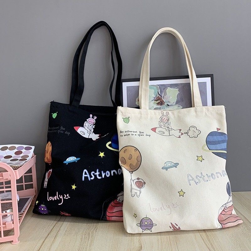 Túi Xách Tay Cỡ Lớn Bằng Vải Canvas Phong Cách Hàn Quốc Dành Cho Nữ